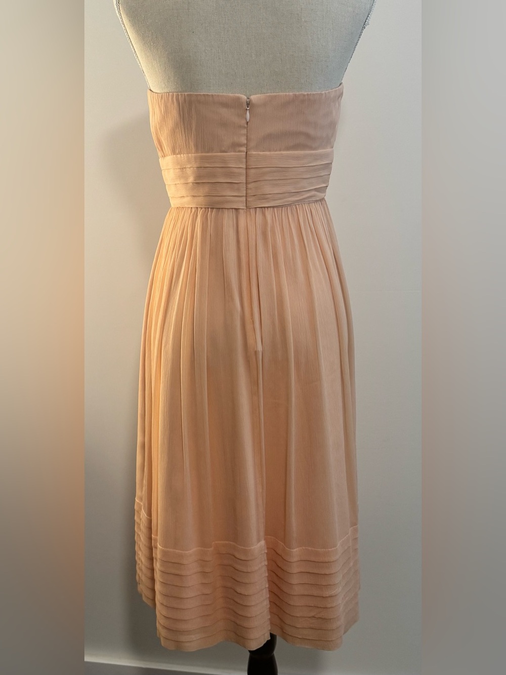 J. Crew 100% Silk Dress Peach Strapless Lined Size 6 - Picture 4 of 14